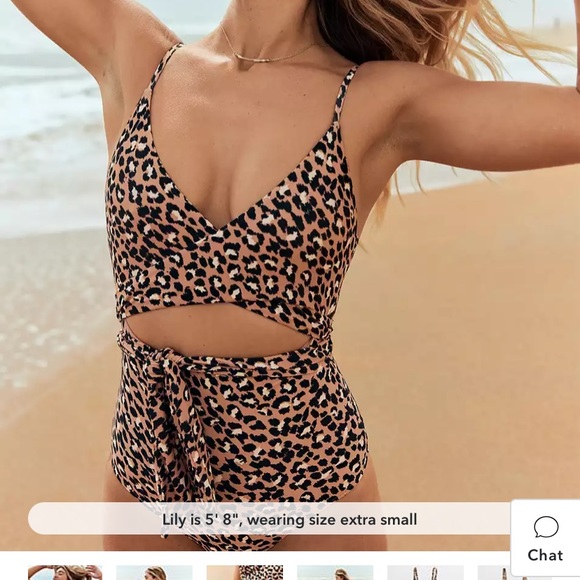 Aerie leopard wrap one-piece swimsuit - Picture 3 of 10